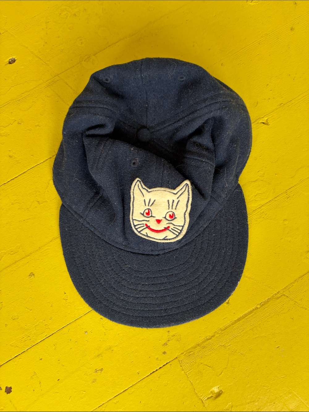 Ebbetsfield flannel Navy Cap with Cat Patch